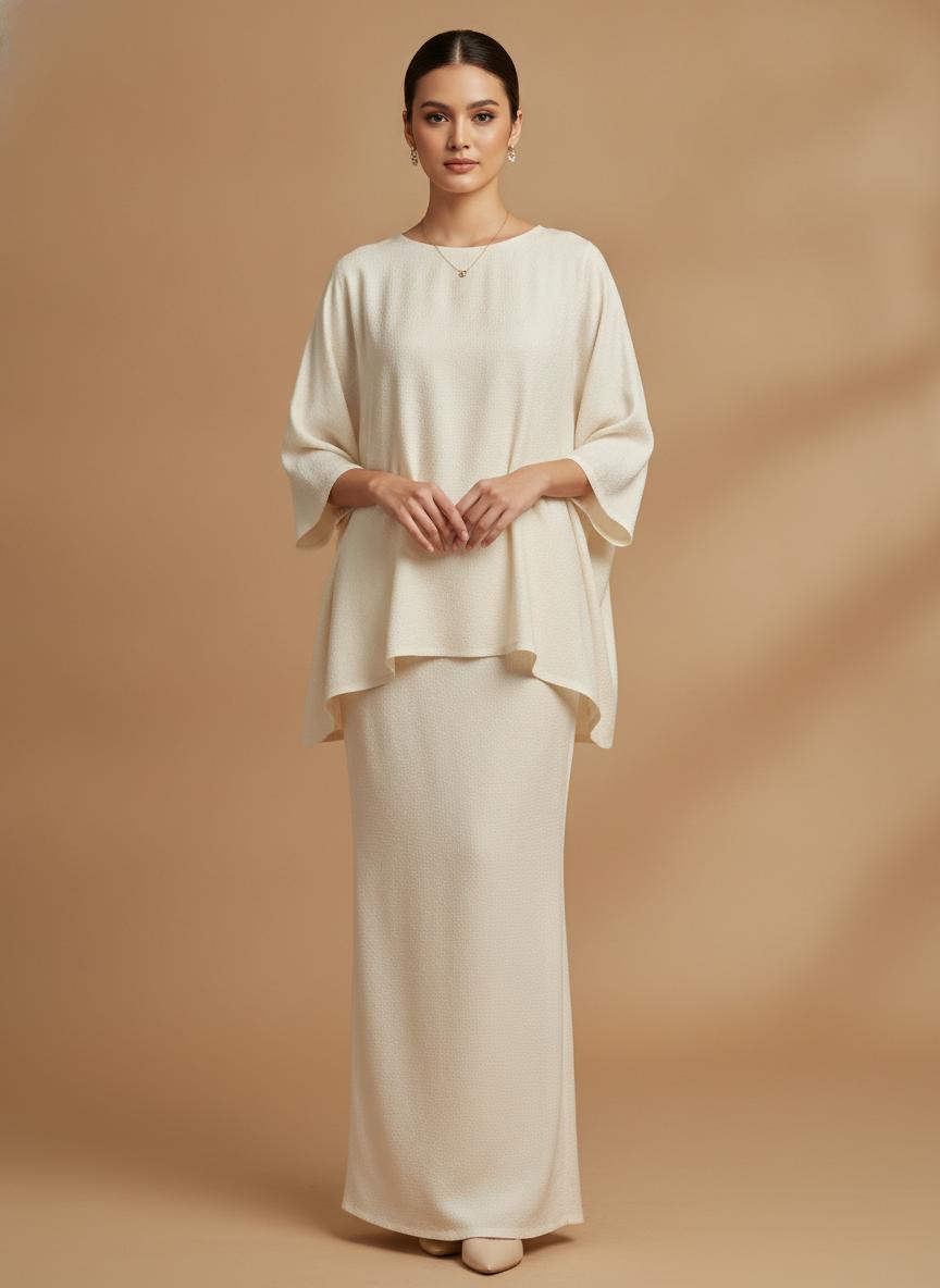 Emily Kurung in Offwhite